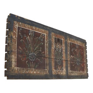 Rustic Folk Art Painted Bridal Wall Panel For Sale