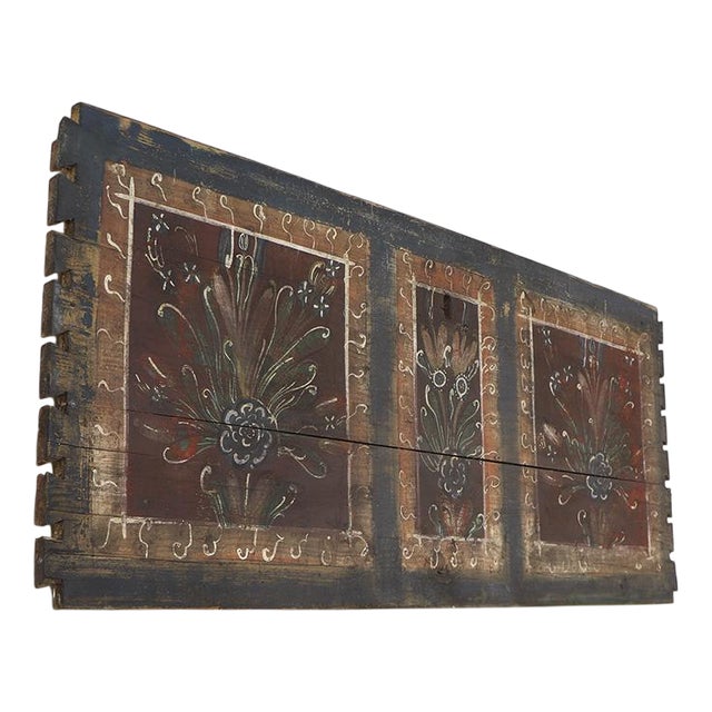 Rustic Folk Art Painted Bridal Wall Panel For Sale