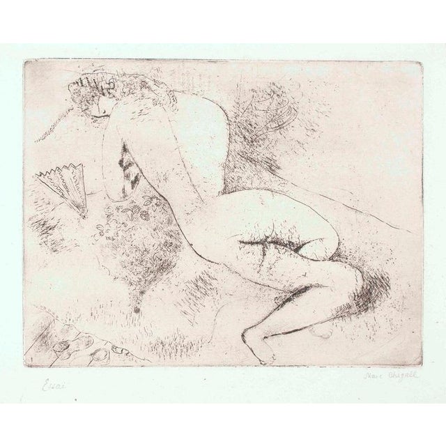 This wonderful original etching with drypoint was realized by Marc Chagall in 1924. Hand-signed in pencil by the artist...