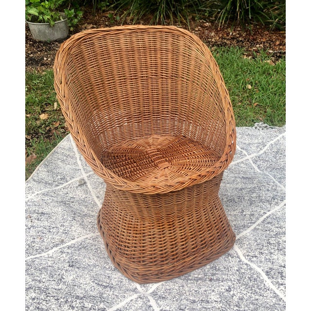 1970s Vintage Wicker Chair Chairish