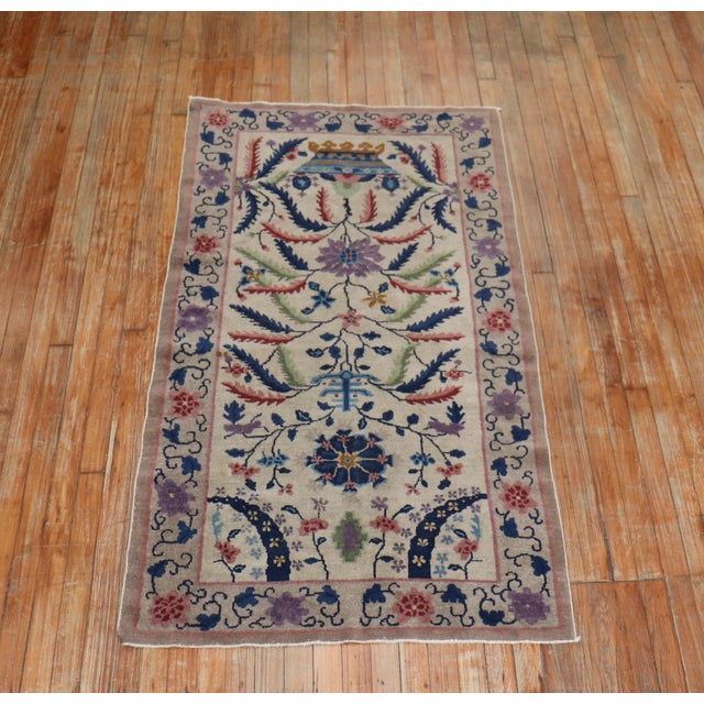 Early 20th Century Eclectic Chinese Art Deco Scatter Rug - 3' x 5'8" For Sale In New York - Image 6 of 6