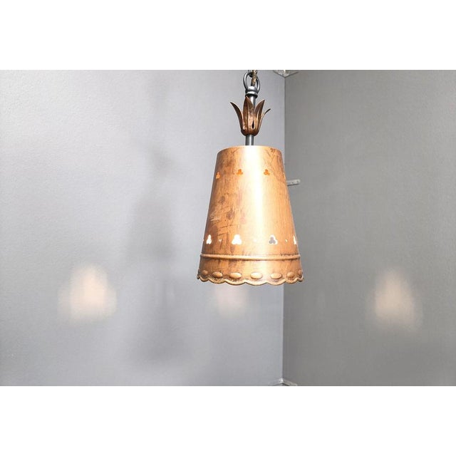 Copper Brutalist Copper Pendant Light, 1970s For Sale - Image 8 of 11