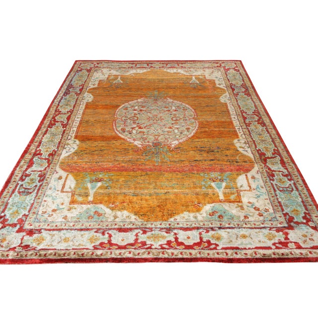 Hand knotted in silk, Rug & Kilim makes a modern take on classic Agra style joining their Modern Classics Collection. A...