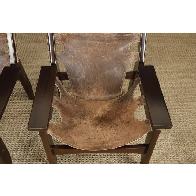 Sergio Rodrigues 'Kilin' Lounge Chairs in Rosewood & Leather, Oca, Brazil 1970s For Sale - Image 12 of 18