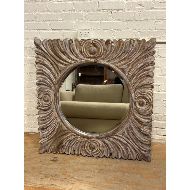 Heavily Textured Beveled Wall Mirror For Sale - Image 12 of 12