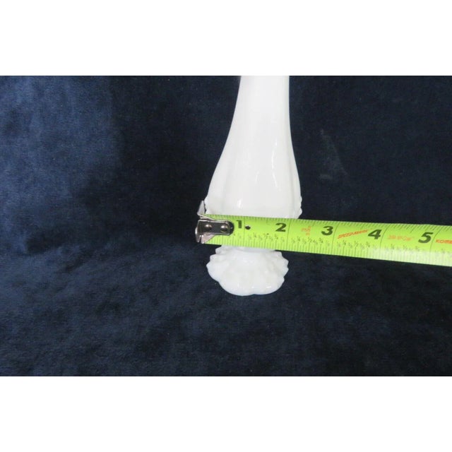 Glass Fenton Hobnail White Milk Glass Small Footed Swung Vase For Sale - Image 7 of 8