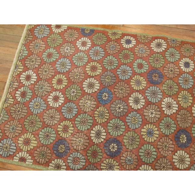 Soft Red Turkish Deco Rug - 3'8" x 6'10" For Sale In New York - Image 6 of 6