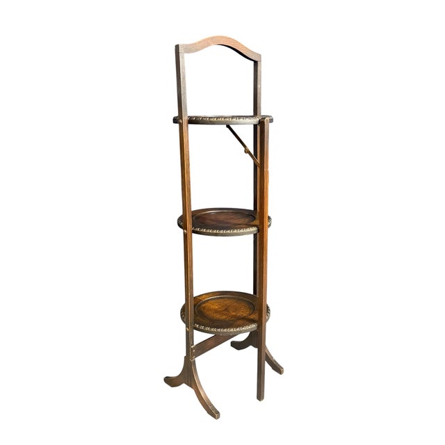 Antique Three-Tier Folding Cake Stand, 1900 For Sale - Image 9 of 11