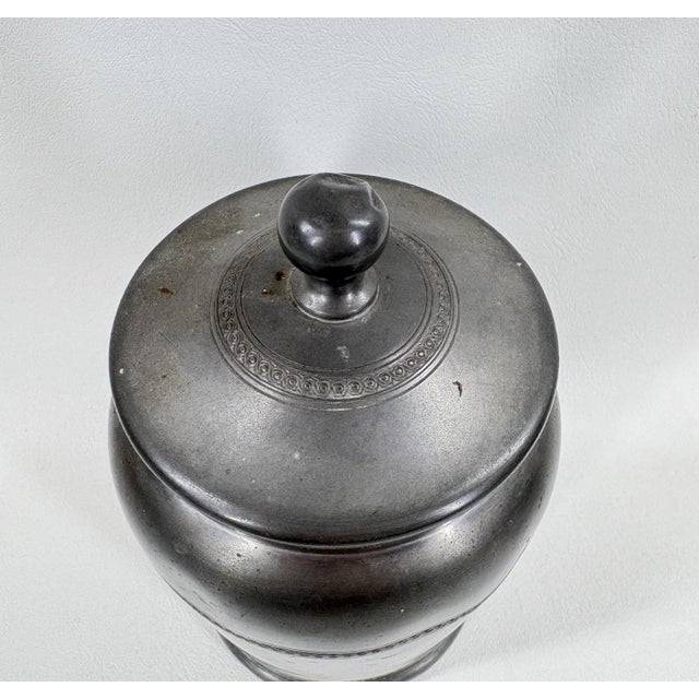 1930s Signed Art Deco "Garant" Pewter Lidded Humidor Jar, Spain - 1930s For Sale - Image 5 of 8