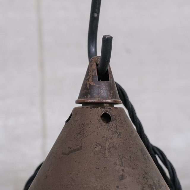 Mid-Century Opaline Conical Pendant Light, in Good conditions. Designed 1950 to 1959 UK Plug (up to 250V).The wiring of...