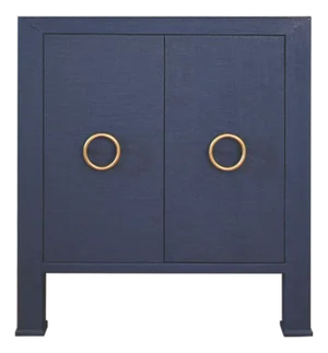 Matthew Izzo Home Blanche Two Door Single Porcelain Sink Bath Vanity With Carrara Marble Top and Antique Brass Hardware