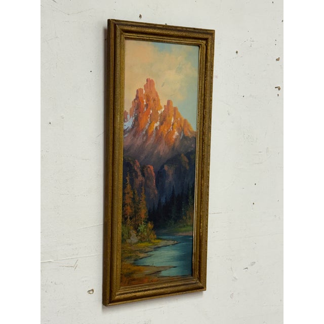 Contemporary Mountain Landscape Oil Painting, Vintage For Sale - Image 3 of 12