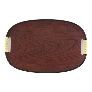 Mid Century Woodgrain Tray For Sale