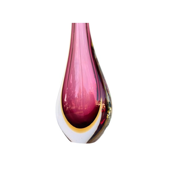 1970s Vintage Murano Sommerso Formia Art Glass Vase — Cranberry For Sale - Image 5 of 6