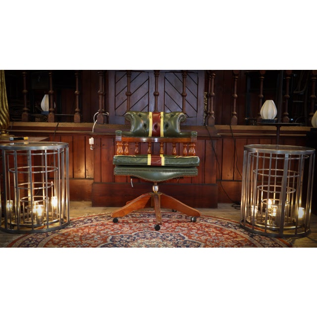 Early 21st Century Captain's Swivel Leather Armchair, 2010s For Sale - Image 5 of 18