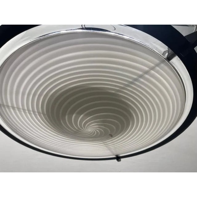 Black Black and White Architectural Murano Light Pendant by Paolo Venini, 1980s For Sale - Image 8 of 13
