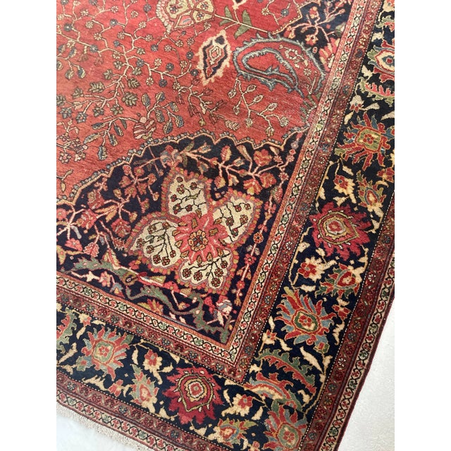1900's Antique Rug with Dainty Flora & Suspended Vines Design 10.5 x 13.3 For Sale In Milwaukee - Image 6 of 13