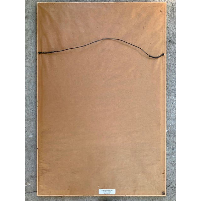 Light Yellow Potted Cyclamen Pastel Watercolor Painting by J. Marshall- Framed For Sale - Image 8 of 9