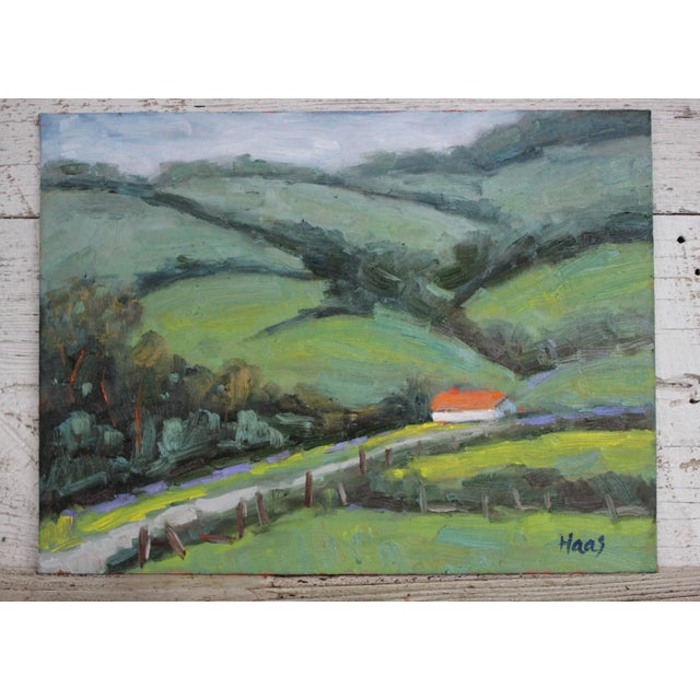 White Barn With Red Roof (Original Oil Landscape) For Sale - Image 9 of 12