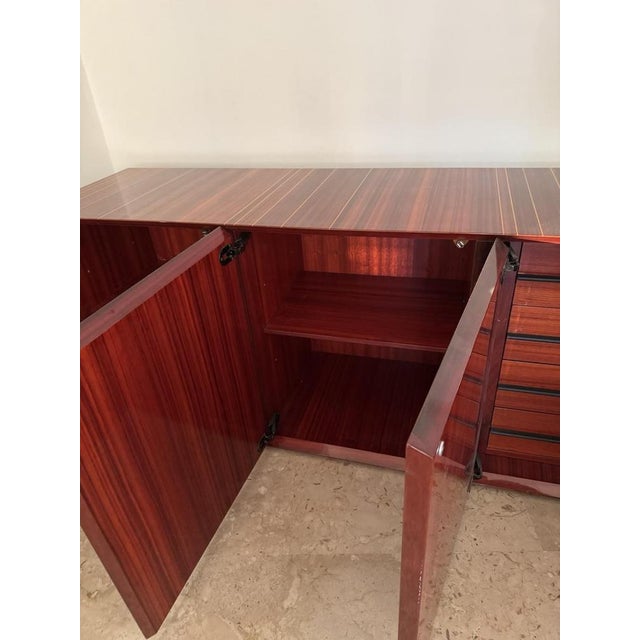 Vintage Monumental Zebrawood Lacquered Sideboard, 1970s For Sale - Image 11 of 14