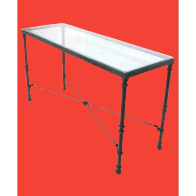 1970s Giacometti Style Wrought Iron Console Table For Sale - Image 9 of 9