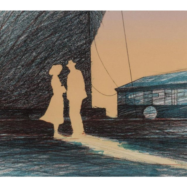 Beautiful pair of large nautical color lithographs, "Landfall State I", 3/3 WP, and "Landfall State II", 1/2 Printers...