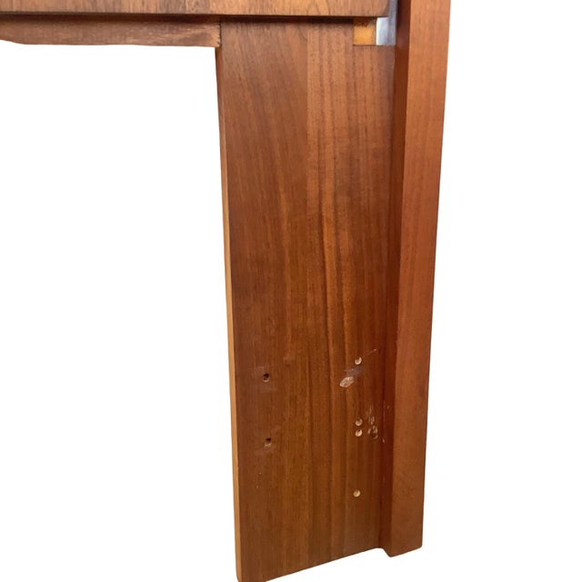 Brown Mid-Century Modern Walnut Headboard With Chrome Inlay- Queen For Sale - Image 8 of 16