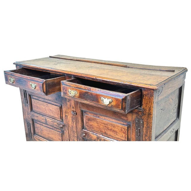 Brown Oak Dresser Cupboard, 1710s For Sale - Image 8 of 13