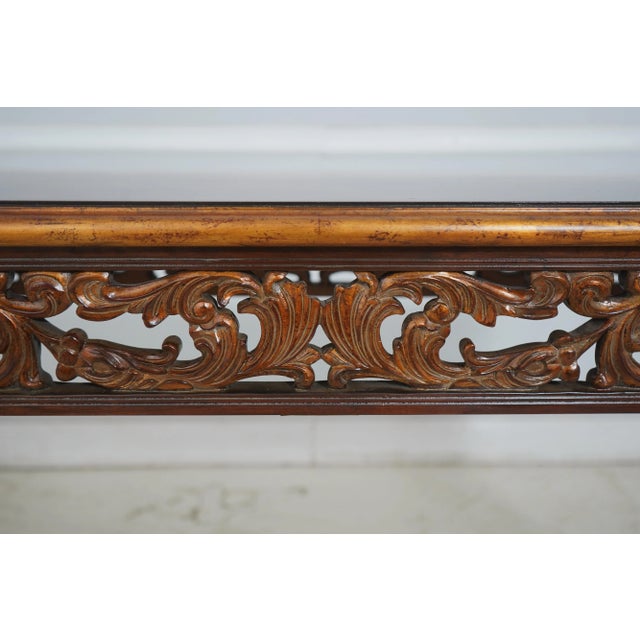 Maitland Smith French Louis XVI Style Mahogany & Gold Console Table For Sale - Image 12 of 15