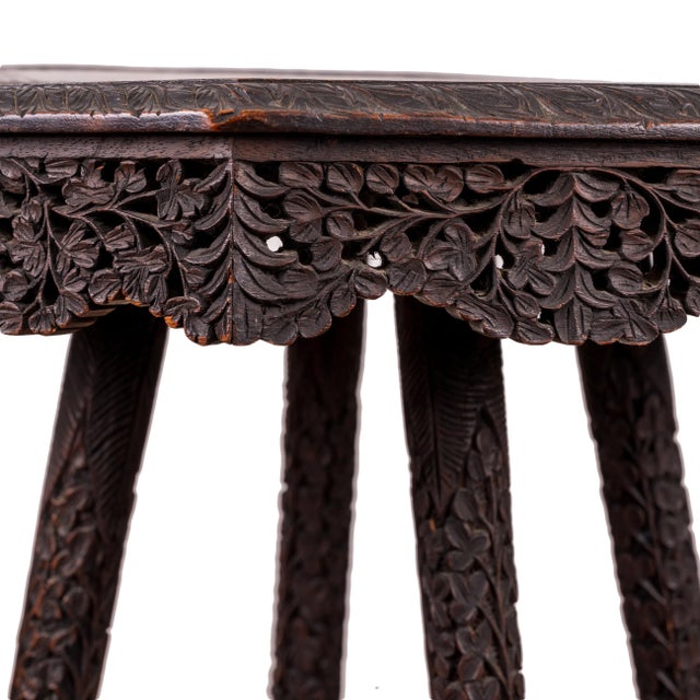 English Anglo-Indian Carved Side Table For Sale - Image 3 of 8