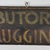 Salvaged Remnant Antique Hand Painted Wood Trade Sign Advertising "Distributor of Huggins" For Sale - Image 4 of 8