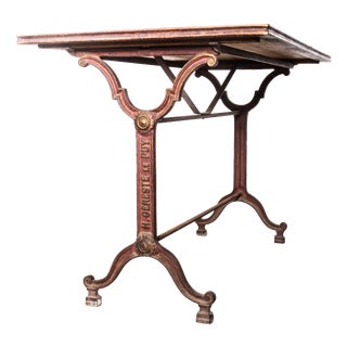 French Intricate Relief Cast Base Table, 1940s For Sale