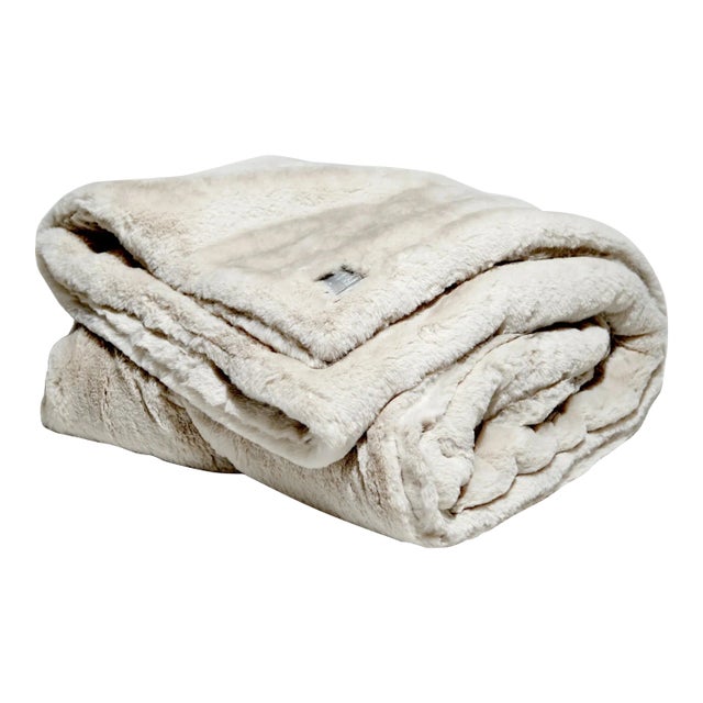 Luxe Faux Fur Throw in Moonstone (50" X 60") For Sale