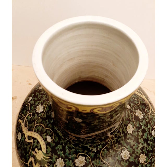 Large Early 20th Century Chinese Porcelain Dragon Tianqiuping For Sale - Image 9 of 13