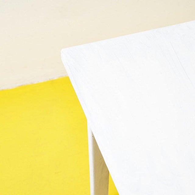 Rustic Rustic Wooden White Table For Sale - Image 3 of 6