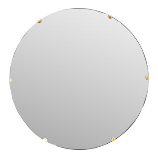 Contemporary, Concave Glass, Brass, Black Modern Space Age Wall Mirror For Sale