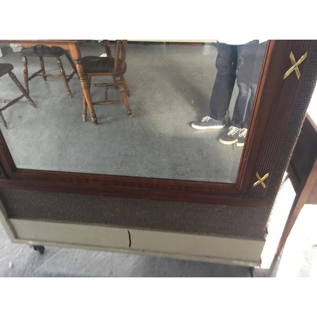 Metal French Trumeau Mirror Hand Painted 72"x41" For Sale - Image 7 of 12