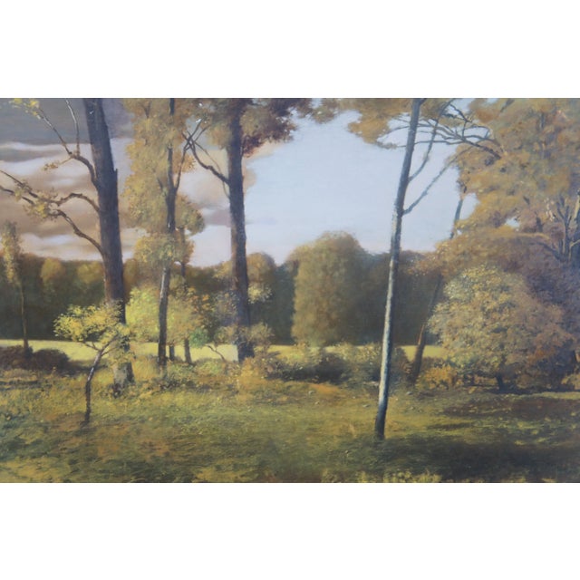 Ronald E. Renmark Forest Trees Field Landscape Oil Painting on Canvas 46" For Sale - Image 6 of 12