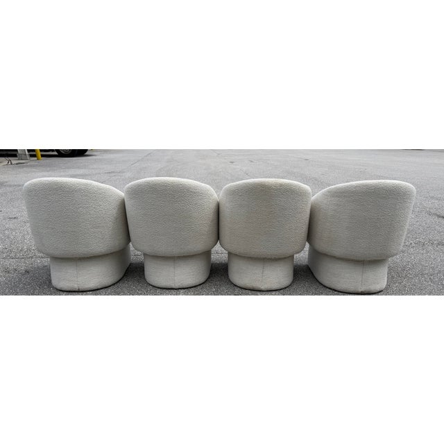 Mid-Century Modern Set of 4 Lievo Noah Cream Boucle' Mid-Century Modern Armchairs For Sale - Image 3 of 10