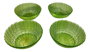 Green Glass Bowls, 1960s, Set of 4