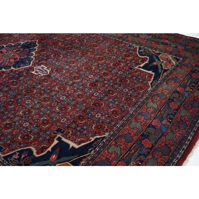 Red Antique Bidjar Rug 8'10'' x 12'5'' For Sale - Image 8 of 11