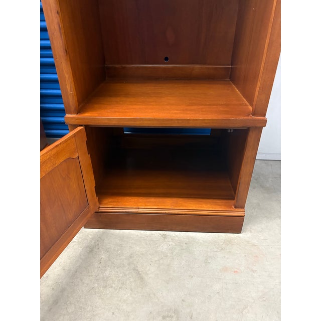 Late 20th Century Solid Cheery Wood Display Cabinet (With Lights Built In), A Pair For Sale - Image 9 of 9