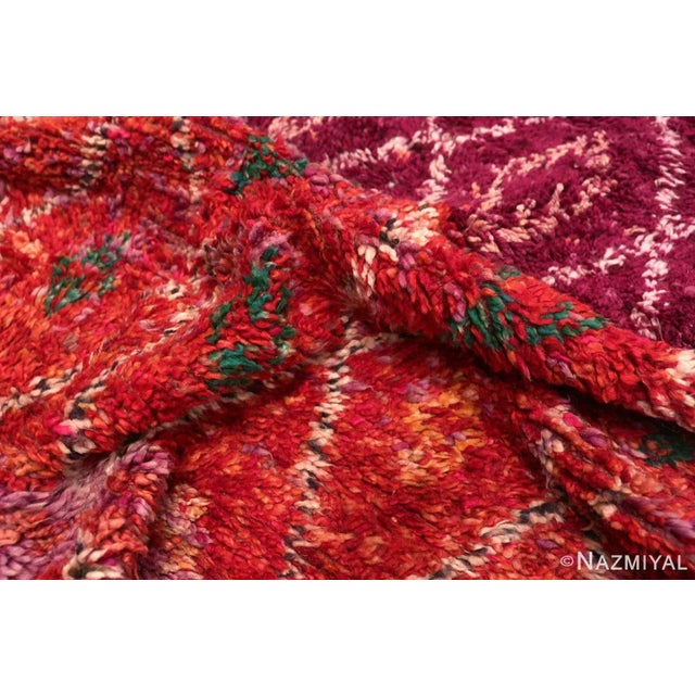 Nazmiyal Collection Vintage Moroccan Geometric Purple Rug For Sale - Image 4 of 6