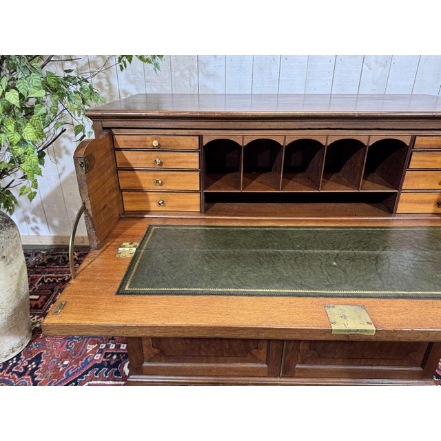 19th Century English Mahogany Secretary Chest of Drawers, 1890s For Sale - Image 12 of 18