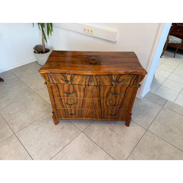 Wood Biedermeier Walnut Veneered Chest of Drawers For Sale - Image 7 of 15