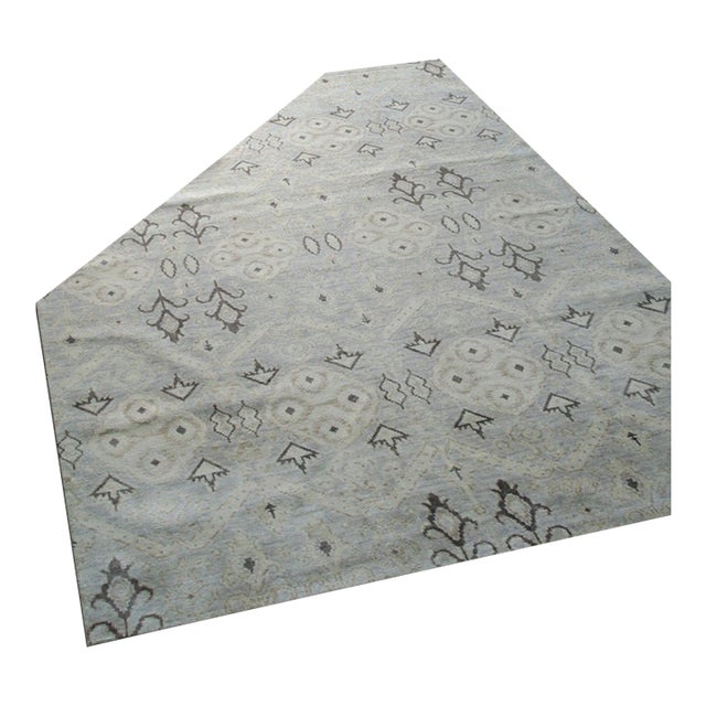 8x10 Lush Gray Floral Traditional Hand Knotted Wool Carpet Rug For Sale