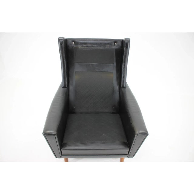 Leather Wingback Lounge Chair, 1970s For Sale - Image 11 of 13