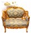 French Louis XV Loveseat With Blue Damask Upholstery & Hand-Gilded Gold Leaf Frame For Sale