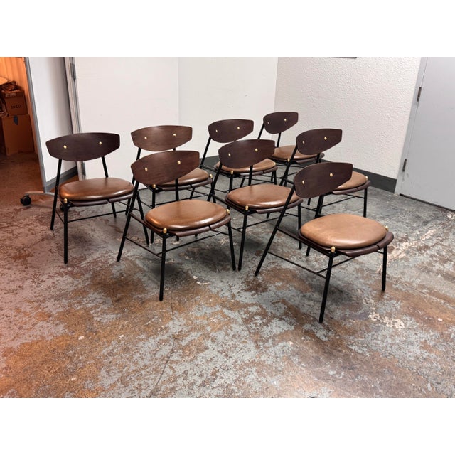 Industrial District Eight Kink Leather Dining Chairs, Set of Eight For Sale - Image 3 of 12