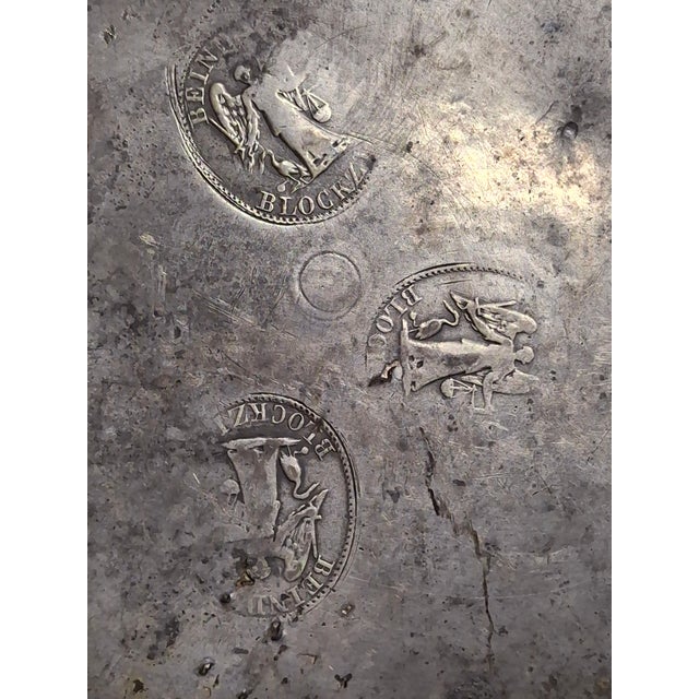 18th C German Pewter Judaica Passover Seder Basin Hebrew Engraved Christie's 11" For Sale In Boston - Image 6 of 14